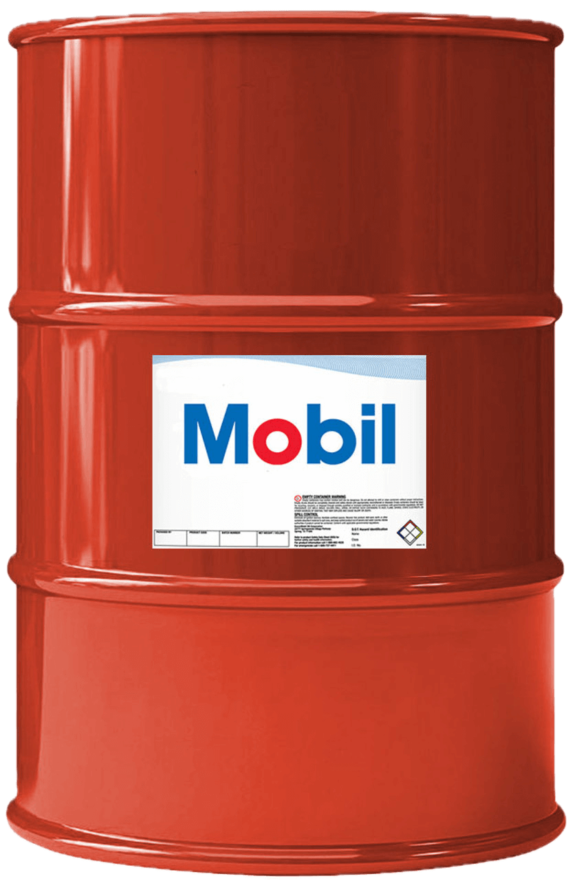 MOBILGEAR 600 XP 320 208L industrial gear oil drum designed for extreme pressure applications.