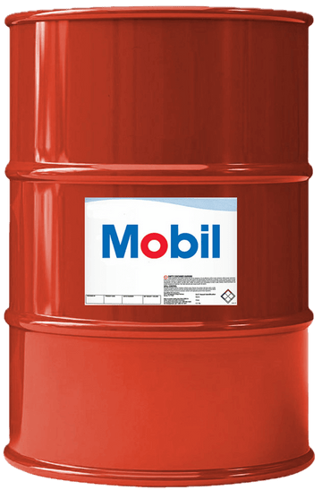 MOBILGEAR 600 XP 320 208L industrial gear oil drum designed for extreme pressure applications.