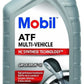 Mobil ATF Multi-Vehicle 1L automatic transmission fluid, designed for high performance and multi-vehicle compatibility.