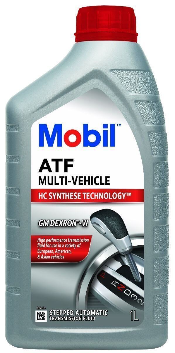 Mobil ATF Multi-Vehicle 1L automatic transmission fluid, designed for high performance and multi-vehicle compatibility.
