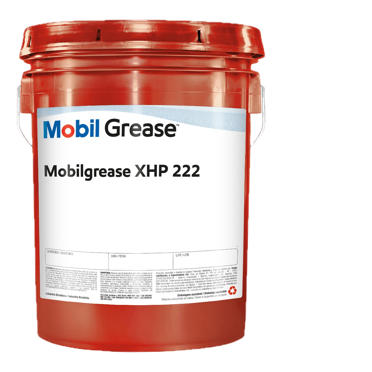 MOBILGREASE XHP 222 18 KG container, high-performance lithium complex grease for industrial and automotive use. Available in Luanda - Angola.
