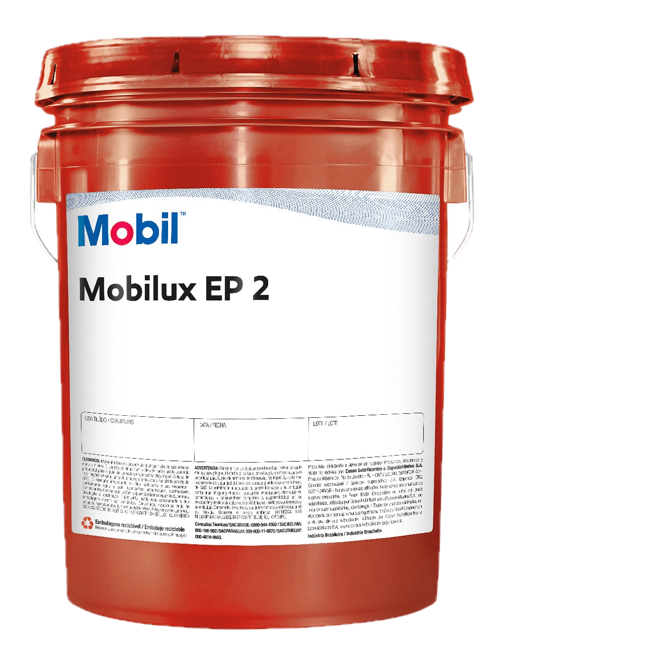 Mobilux EP 2 multipurpose lithium grease 18 kg container for industrial applications in Luanda - Angola.