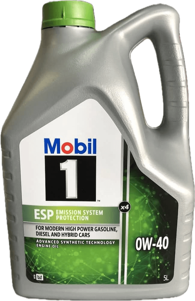 MOBIL 1 ESP X4 0W40 5L full synthetic engine oil, optimal wear protection for gasoline and diesel engines, available in Luanda - Angola.