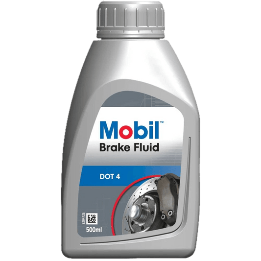 MOBIL BRAKE FLUID DOT4 500ml bottle for high-performance braking in vehicles, available in Luanda - Angola.
