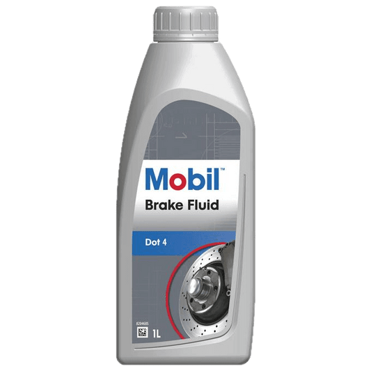 Mobil Brake Fluid DOT4 1L bottle for high-performance braking, ideal for Luanda - Angola.