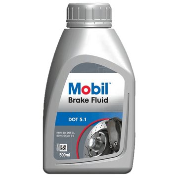 MOBIL Brake Fluid DOT 5.1, 500ml bottle, high-performance synthetic brake fluid for advanced systems available in Luanda - Angola.