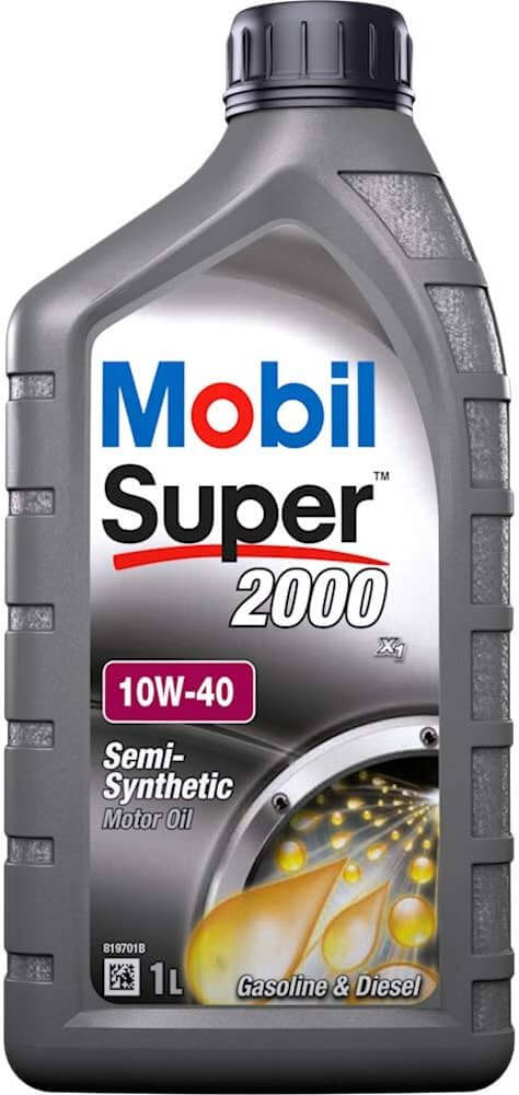 Mobil Super 2000 Formula P 10W40 1L semi-synthetic motor oil for gasoline and diesel engines, available in Luanda - Angola.