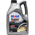 Mobil Super 2000 10W40 5L, premium semi-synthetic engine oil for gasoline and diesel, enhanced wear protection.