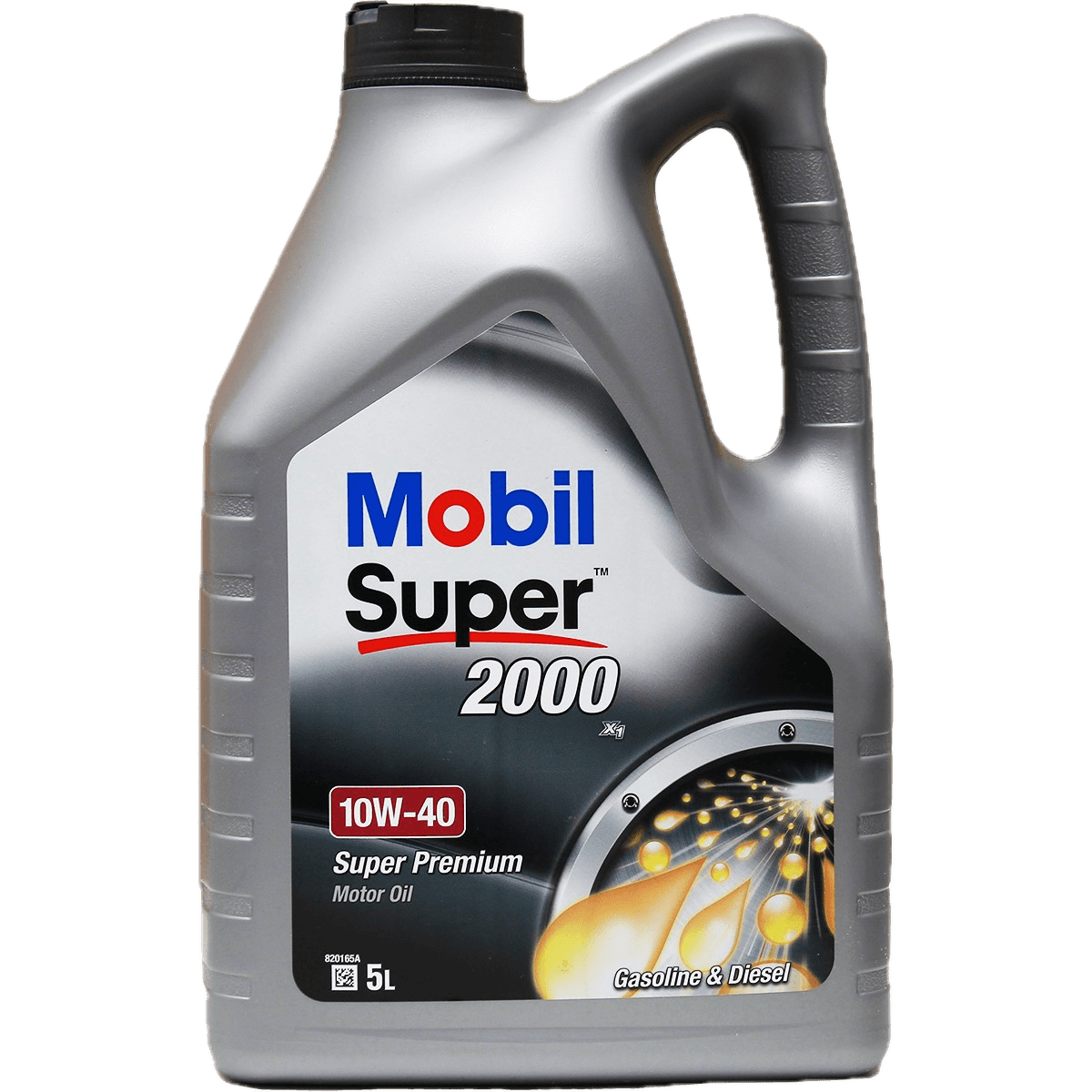 Mobil Super 2000 10W40 5L, premium semi-synthetic engine oil for gasoline and diesel, enhanced wear protection.