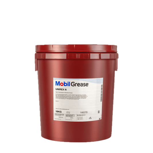 Mobil Unirex N3 18kg premium lithium-complex grease for high-performance industrial applications. Available in Luanda - Angola.